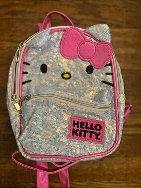 Sanrio Hello Kitty Iridescent Sequin Mini Backpack Pink Shimmer Cute Kawaii